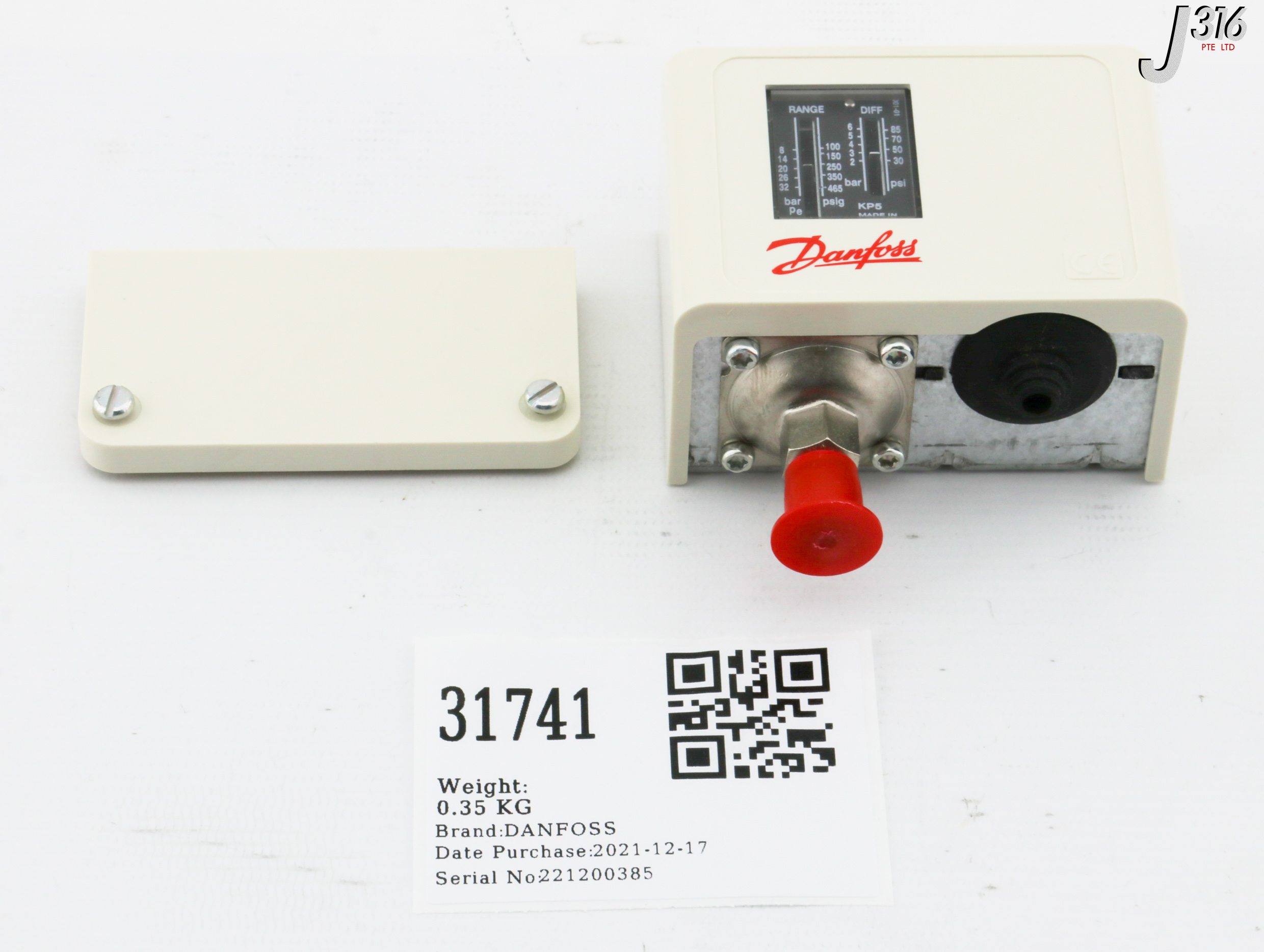 その他 H 004 31741 DANFOSS HIGH PRESSURE SWITCH, KP5, 8-32PSIG (NEW) 060-1171